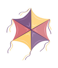 Umbrella shape kite Children Toy. Vector illustration