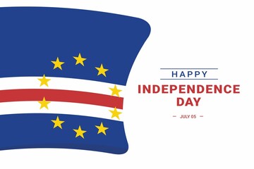 Cabo Verde Independence Day. Vector Illustration. The illustration is suitable for banners, flyers, stickers, cards, etc.