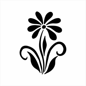 recommend clip art: Hand drawn flower silhouette arrangement