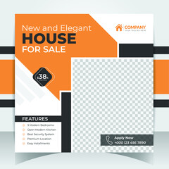 Find your Real Estate Social Media Post Template, square banner, Editable Post house sale, and home rent advertising geometric modern Business elegant Promotion template design. 