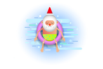 Santa Claus on the beach