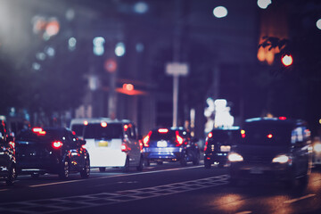 夜の道路 ぼかしイメージ