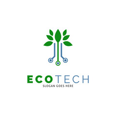 Eco Technology Icon Vector Logo Template Illustration Design