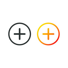 Add, plus, check icon, in solid and gradient color 
