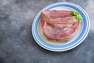 Fototapeta premium tongue pork meat in jelly fresh healthy meal food snack diet on the table copy space food background rustic top view