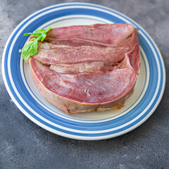 tongue pork meat in jelly fresh healthy meal food snack diet on the table copy space food background rustic top view