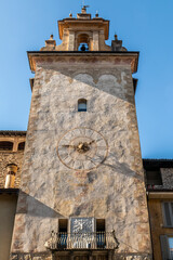 Fototapeta na wymiar Beautiful clock tower in Bergamo Alta