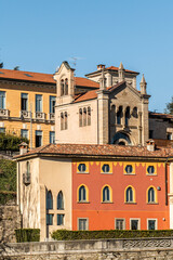 Beautiful church and ancient building in Bergamo Alta