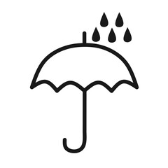 umbrella and rain icon flat design