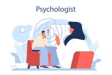 Psychologist concept. Mental health diagnostic. Doctor treating