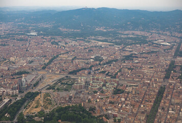 Fototapeta premium Aerial view of Turin