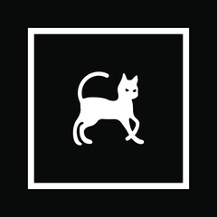 White cat vector logo design 