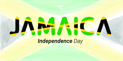 jamaica independence day banner background - obrazy, fototapety, plakaty