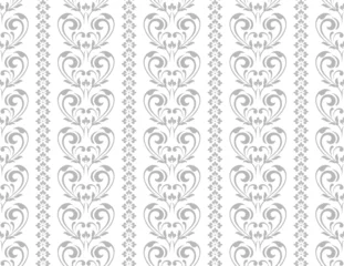 Foto op Plexiglas anti-reflex Flower geometric pattern. Seamless vector background. White and gray ornament. Ornament for fabric, wallpaper, packaging. Decorative print. © ELENA