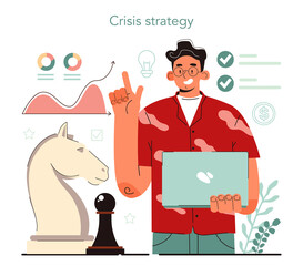 Anti crisis strategy concept. Business planning during financiall