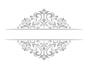 Vintage gray and white element. Graphic vector design. Damask graphic ornament