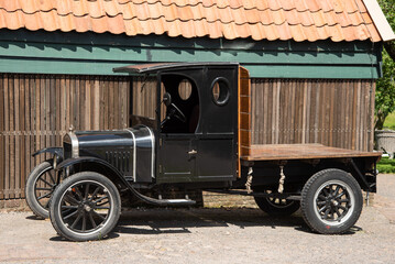 Enkhuizen, Netherlands. June 2022. Old truck in the Zuiderzee Museum in Enkhuizen.
