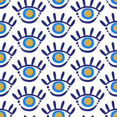 Evil eyes seamless pattern