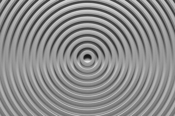 3D rendering abstract  gray  round fractal, portal. Round spiral.