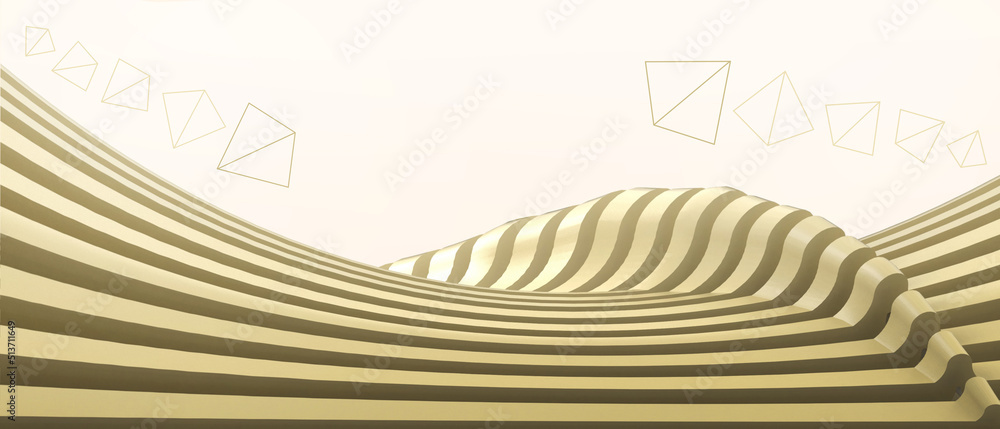 Aufkleber futuristic creative idea. technology and innovation background for curve waves and network connectio