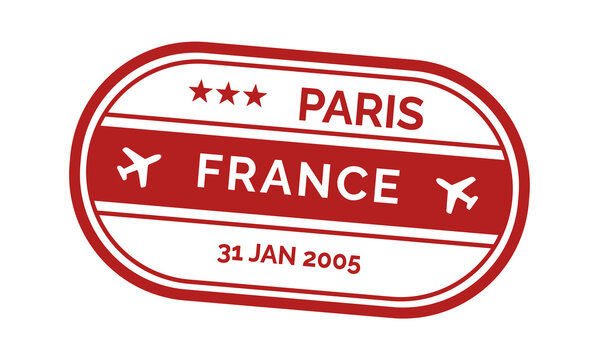 Paris passport stamp. Vector illustration