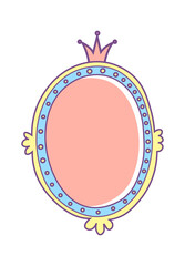 Oval princess frame. Vector illustration