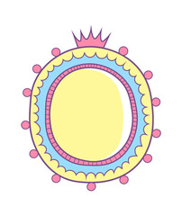 Oval princess frame. Vector illustration