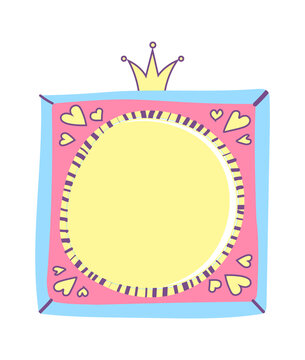 Square princess frame. Vector illustration