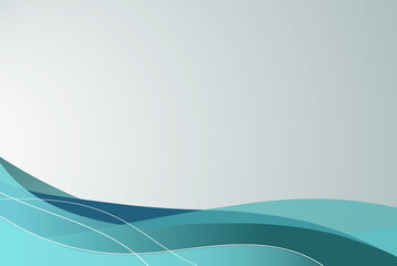 Background with wave lines and on a gray background with blue wavy lines