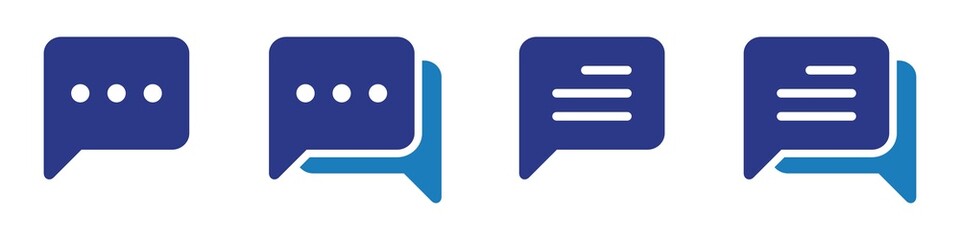 Chat Message Set Icon. Bubble message Icons. Communication Icon. Conversation, SMS, Group Chat, Notification Icon, Vector Illustration