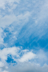 sky and clouds. blue sky and white and light gray clouds of different unexpected shapes and combinations for the background card banner postcard wallpaper