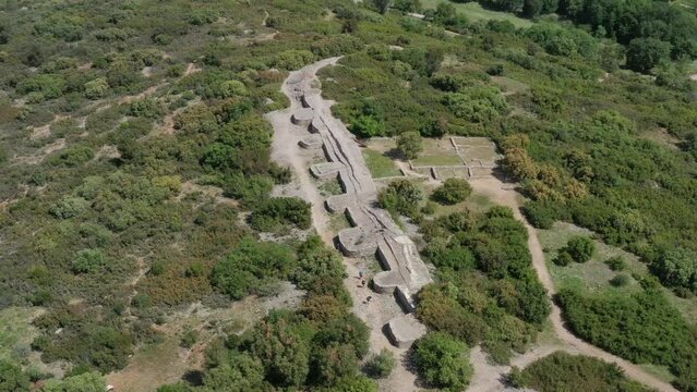 survol de la via domitia dans le Gard, sud de la France au bord du Vidourle