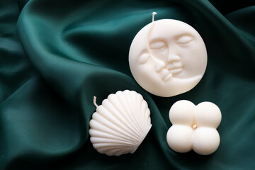 set of handmade soy candles. interior candles made of natural soy wax