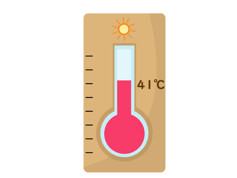 41度 41℃ 温度計 気温 記録 暑い 猛暑 夏 アイコン イラスト	