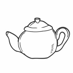 Hand drawn teapot illustration in vector . Doodle teapot illustration in vector. Hand drawn teapot icon in vector. Teapot icon