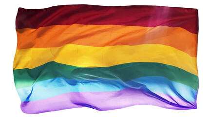 Waving rainbow flag of LGBT. Gay, Lesbian, Bisexual, Transgender and Queer pride symbol