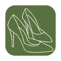 Sexy beautiful feminine woman shoes with elegant  high heels. Luxury clothing lifestyle. Disco club 80s romantic fashion. Hand drawn retro vintage illustration. Old style comic cartoon drawing.