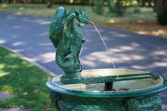 Basilisken-Brunnen der Stadt Basel am 25.06.2022