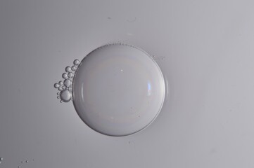 air bubbles in a transparent liquid close-up. micro