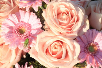 Pink wedding flowers
