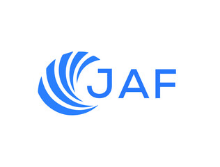 JAF Flat accounting logo design on white background. JAF creative initials Growth graph letter logo concept. JAF business finance logo design.
