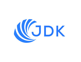 JDK Flat accounting logo design on white background. JDK creative initials Growth graph letter logo concept. JDK business finance logo design.
