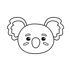 Vector flat hand drawn koala face head isolated on white background © Sweta
