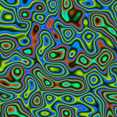 Yellow orange blue swirls,  abstract pattern with circles