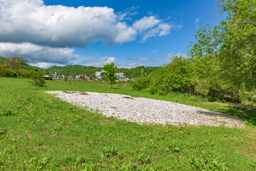 View of the Takasago Kaizuka (Takasago Burial Site), a part of the 