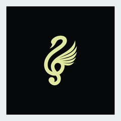 Obraz premium swan tone logo in gold color
