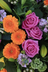Orange and pink flower arrangement