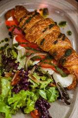 Croissant with mozzarella