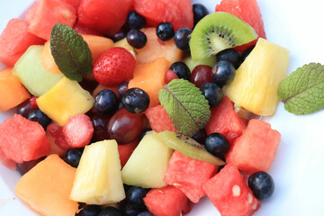 Fresh juicy fruit salad