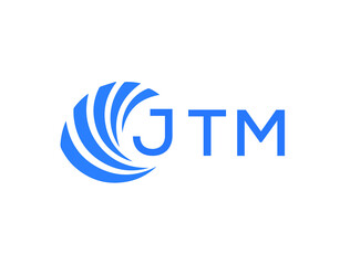 JTM Flat accounting logo design on white background. JTM creative initials Growth graph letter logo concept. JTM business finance logo design.
